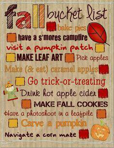 fall bucket list